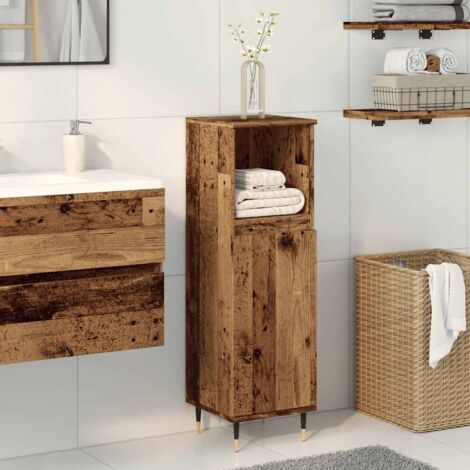 Bathroom Cabinet Old Wood 30x30x100 cm Engineered Wood vidaXL (1/5)