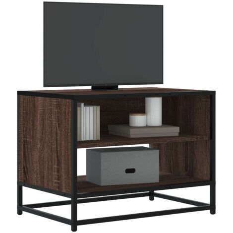 TV Cabinet Brown Oak 61x40x46 cm Engineered Wood and Metal vidaXL (1/5)