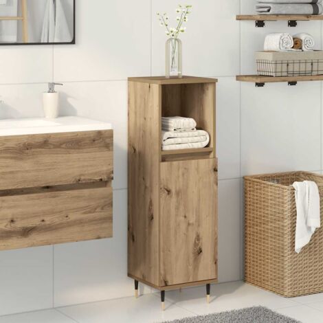 Bathroom Cabinet Artisan Oak 30x30x100 cm Engineered Wood vidaXL (1/5)