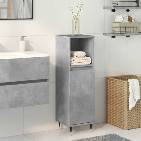 Bathroom Cabinet Concrete Grey 30x30x100 cm Engineered Wood vidaXL
