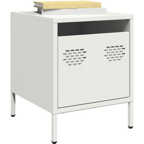 Bedside Cabinet White 35x39x43.5 cm Steel vidaXL (1/5)