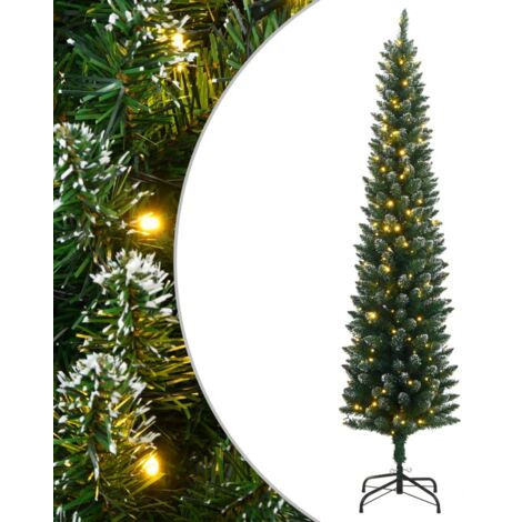 Artificial Slim Christmas Tree 300 LEDs 180 cm vidaXL