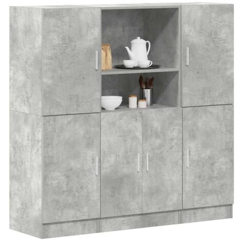 3 Piece Kitchen Cabinet Set Concrete Grey Engineered Wood vidaXL
