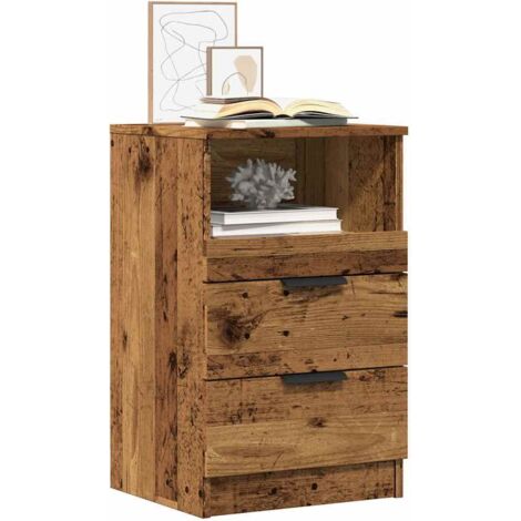 Bedside Cabinet Old Wood 40x36x65 cm Engineered Wood vidaXL