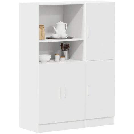 2 Piece Kitchen Cabinet Set White Engineered Wood vidaXL