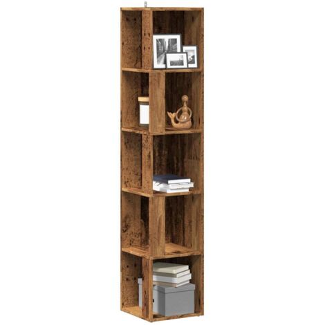 Corner Cabinet Old Wood 33x33x165 cm Engineered Wood vidaXL