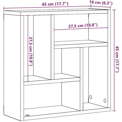 Wall Shelf Artisan Oak 45x16x45 cm Engineered Wood vidaXL