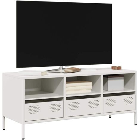 TV Cabinet White 101.5x39x43.5 cm Cold-rolled Steel vidaXL (1/5)