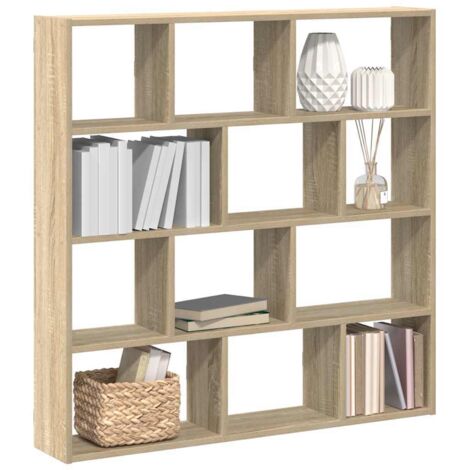 Wall Cube Shelf 12 Compartments Sonoma Oak Engineered Wood vidaXL (1/5)