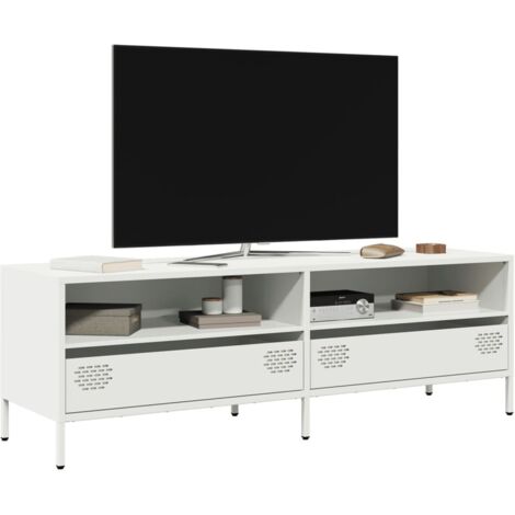 TV Cabinet White 135x39x43.5 cm Cold-rolled Steel vidaXL (1/5)