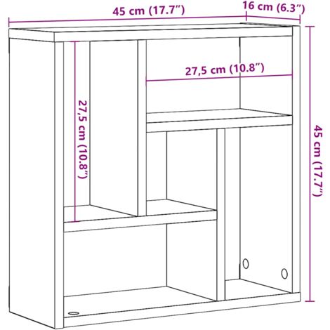 Wall Shelf Old Wood 45x16x45 cm Engineered Wood vidaXL