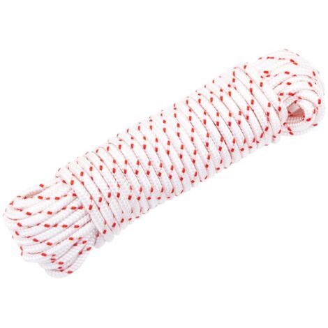 Pull Starter Cord White and Red Ø4 mm 10 m Nylon vidaXL