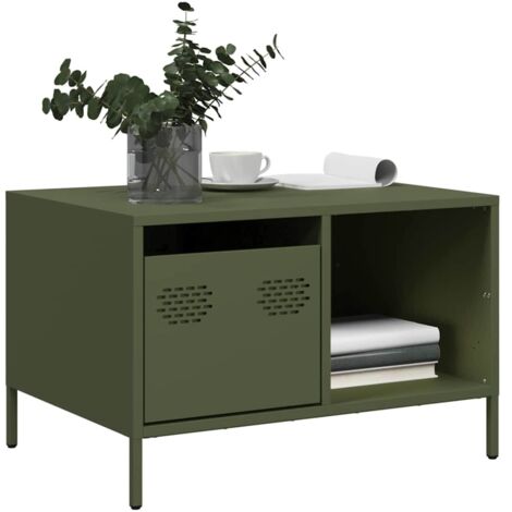 Coffee Table Olive Green 68.5x50x43.5 cm Cold-rolled Steel vidaXL (1/5)