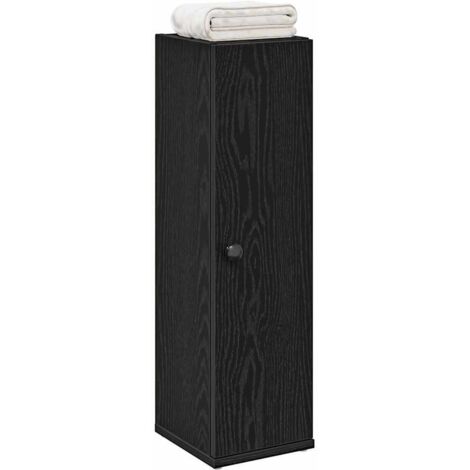 Bathroom Cabinet with Roll Holder Black 20.5x22x72 cm vidaXL
