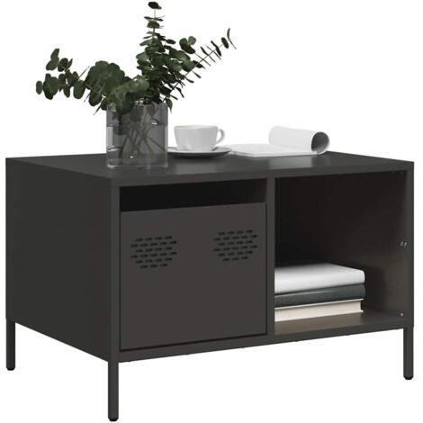 Coffee Table Black 68.5x50x43.5 cm Cold-rolled Steel vidaXL (1/5)