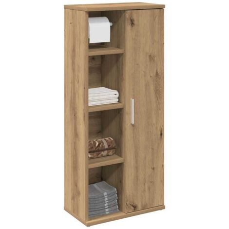 Bathroom Cabinet with Roll Holder Artisan Oak 39x22x90 cm vidaXL