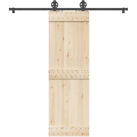 Sliding Door Hardware Kit 200 cm Steel Black vidaXL