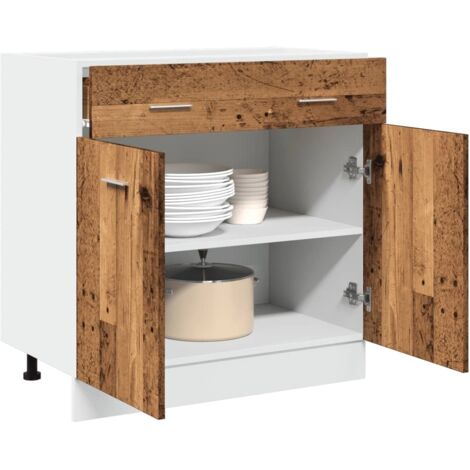 Drawer Bottom Cabinet Lyon Old Wood 80x46x81.5 cm Engineered Wood vidaXL