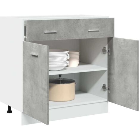 vidaXL Drawer Bottom Cabinet Lyon Concrete Grey 80x46x81.5 cm Engineered Wood