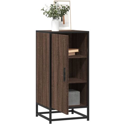 Sideboard Brown Oak 35.5x35x76 cm Engineered Wood and Metal vidaXL