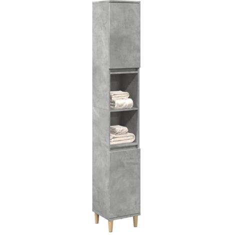 Bathroom Cabinet Concrete Grey 30x30x190 cm Engineered Wood vidaXL