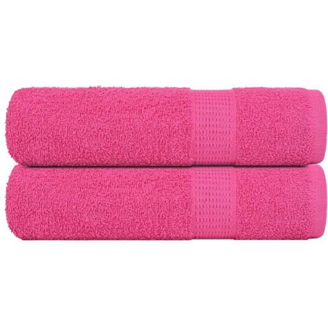 Bath Towels 2 pcs Pink 100x150 cm 360 gsm 100% Cotton vidaXL