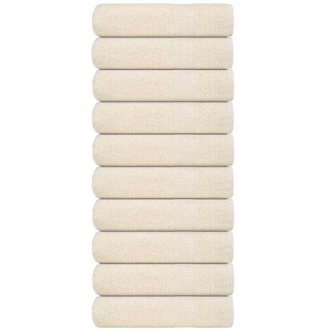 Hand Towels 10 pcs Cream 50x100 cm 360 gsm 100% Cotton vidaXL