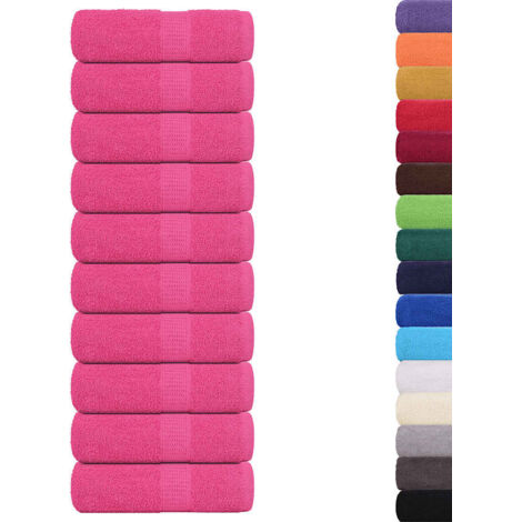 Wash Towels 10 pcs FROGN Pink 30x30 cm 100% Cotton vidaXL