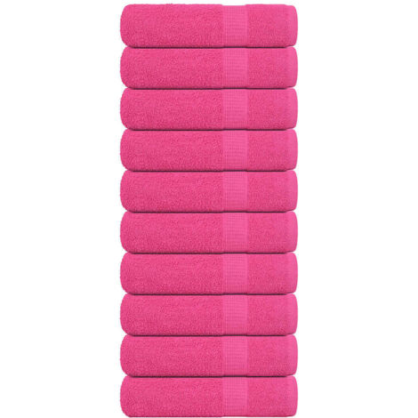 Shower Towels 10 pcs Pink 70x140 cm 360 gsm 100% Cotton vidaXL