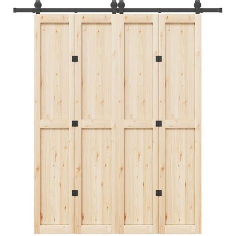 Sliding Door Hardware Kit 200 cm Steel Black vidaXL