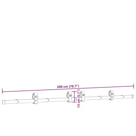 Sliding Door Hardware Kit 200 cm Steel Black vidaXL