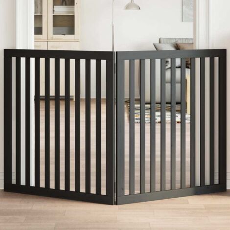 Dog Gate Foldable 2 Panels Black 160 cm Poplar Wood vidaXL