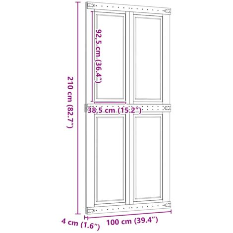 Barn Door CORONA 100x210 cm Solid Wood Pine vidaXL