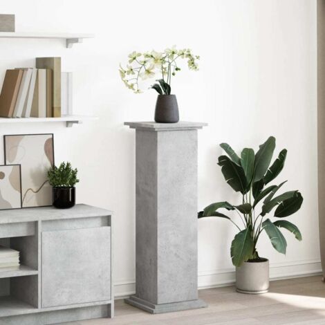 Display Stand with Storage Concrete Grey 31x30x90 cm Engineered Wood vidaXL