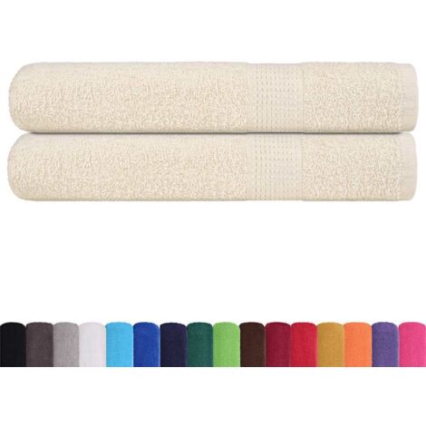 Towels 2 pcs Cream 100x200 cm 360 gsm 100% Cotton vidaXL