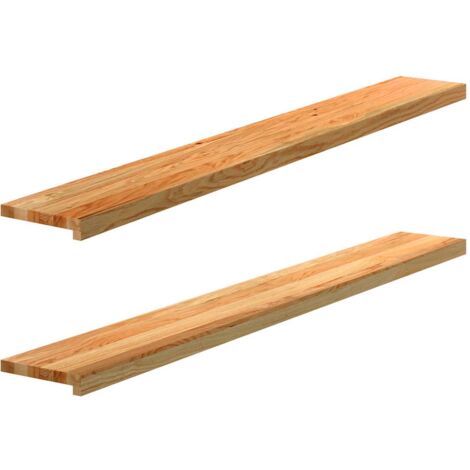 Window Sills 2 pcs Light Brown 160x20x2 cm Solid Wood Oak vidaXL (1/5)