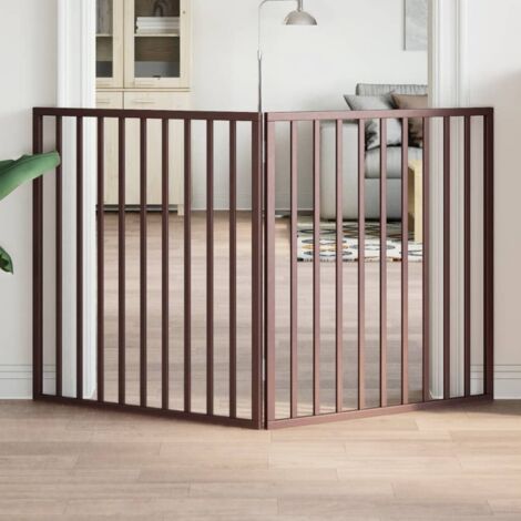 Dog Gate Foldable 2 Panels Brown 160 cm Poplar Wood vidaXL