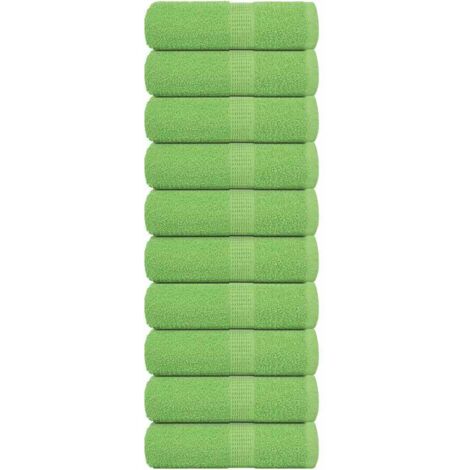 Wash Towels 10 pcs FROGN Apple Green 30x30 cm 100% Cotton vidaXL