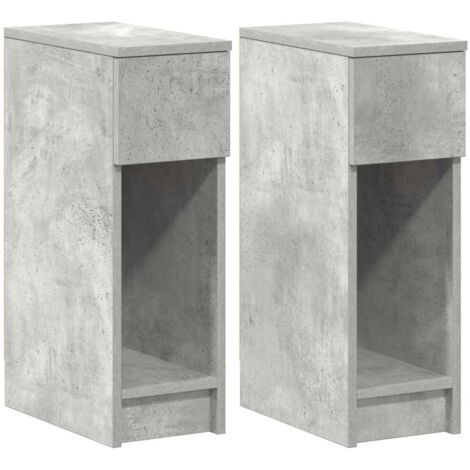 Bedside Cabinets with Drawer 2 pcs Concrete Grey 20x36x60 cm vidaXL