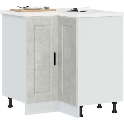 Kitchen Corner Base Cabinet Porto Concrete Grey Engineered Wood vidaXL (1/5)