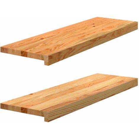 Window Sills 2 pcs Light Brown 80x30x2 cm Solid Wood Oak vidaXL (1/5)