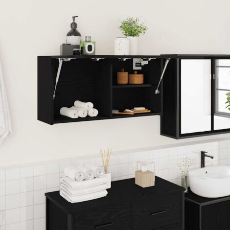 Bathroom Wall Cabinet Black 80x25x40 cm Engineered Wood vidaXL (1/5)