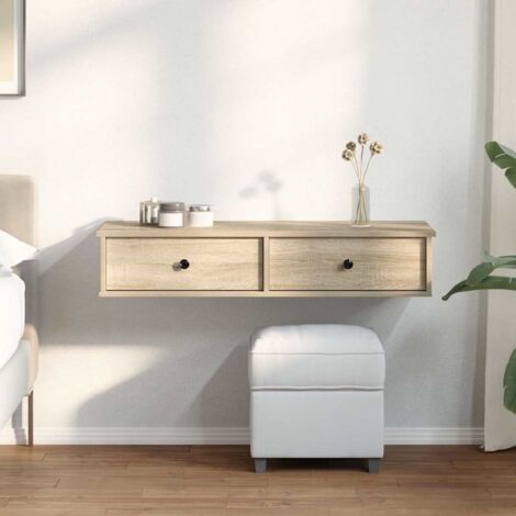 Wall Shelf with Drawers Sonoma Oak 100x37.5x19 cm Engineered Wood vidaXL