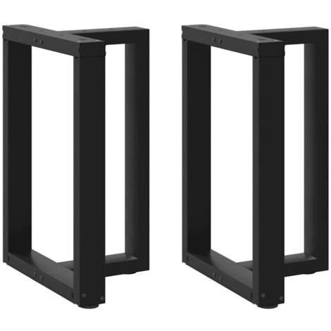vidaXL Dining Table Legs T-Shaped 2 pcs Black 50x35x(72-73) cm Steel