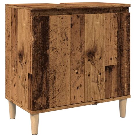 Sink Cabinet Old Wood 58x33x60 cm Engineered Wood vidaXL