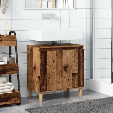 Sink Cabinet Old Wood 58x33x60 cm Engineered Wood vidaXL