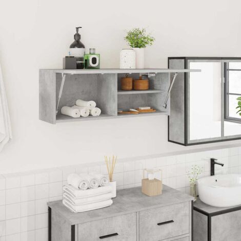 Bathroom Wall Cabinet Concrete Grey 80x25x30 cm Engineered Wood vidaXL (1/5)