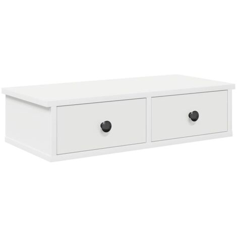 Wall Shelf with Drawers White 60x28x15 cm Engineered Wood vidaXL