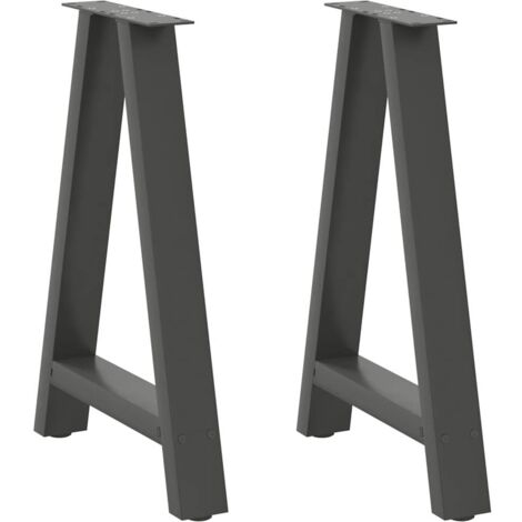 Dining Table Legs A-Shaped 2 pcs Anthracite 60x(72-73) cm Steel vidaXL