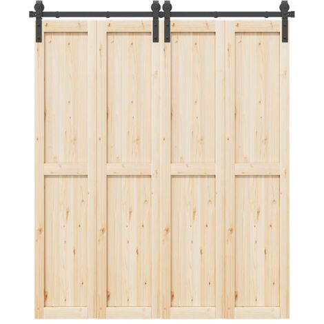 Sliding Door Hardware Kit 183 cm Steel Black vidaXL